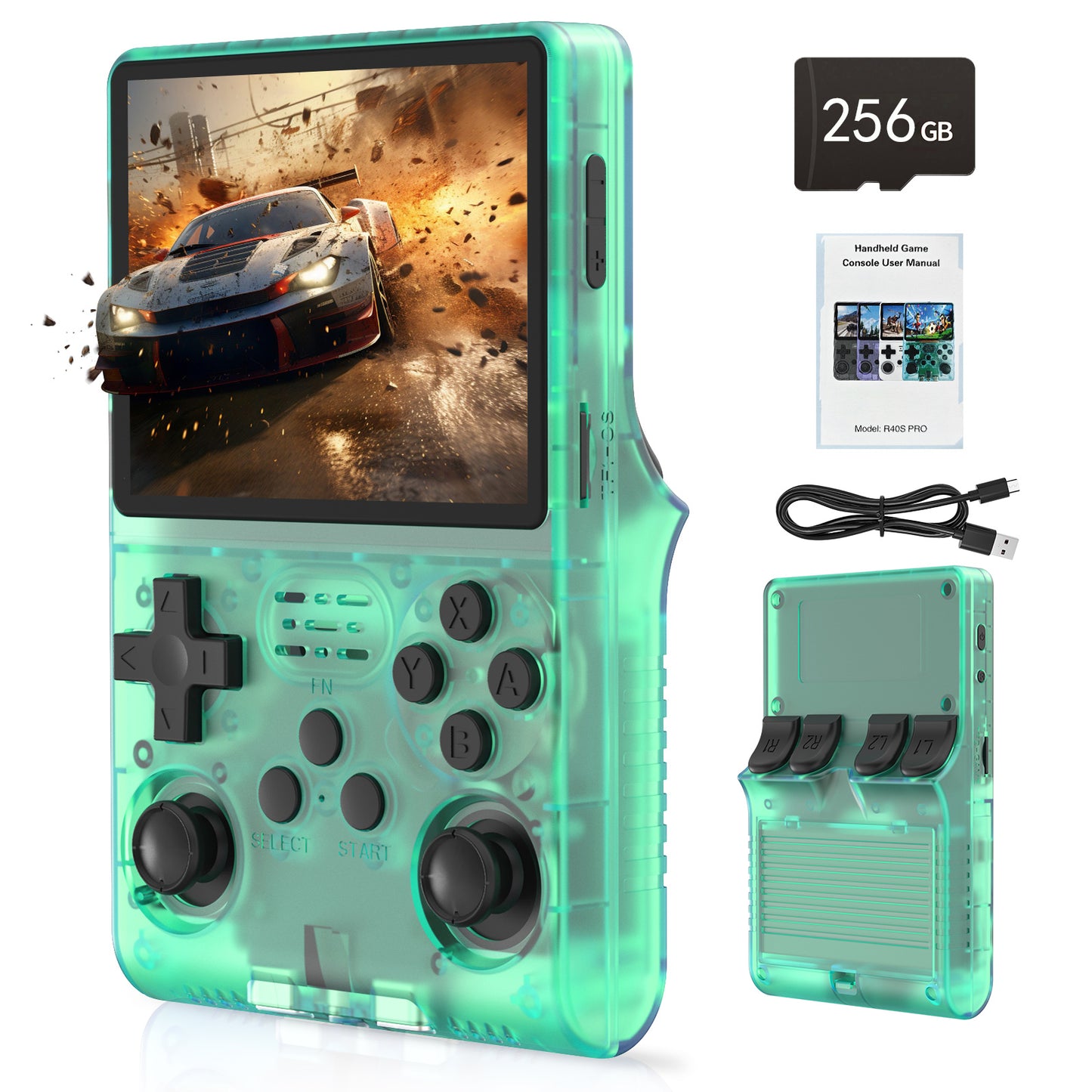 RegiisJoy R40S PRO Handheld Game Console 30000 Games 256GB Green HGC-GR