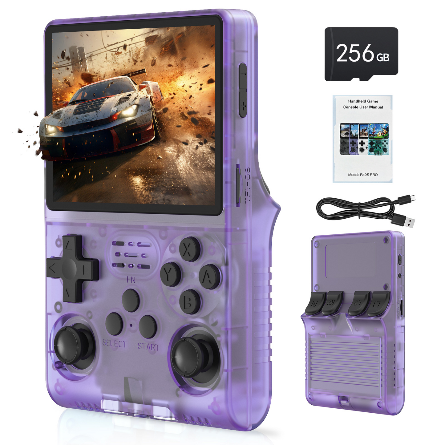 RegiisJoy R40S PRO Handheld Game Console 30000 Games 256GB Purple HGC-PP