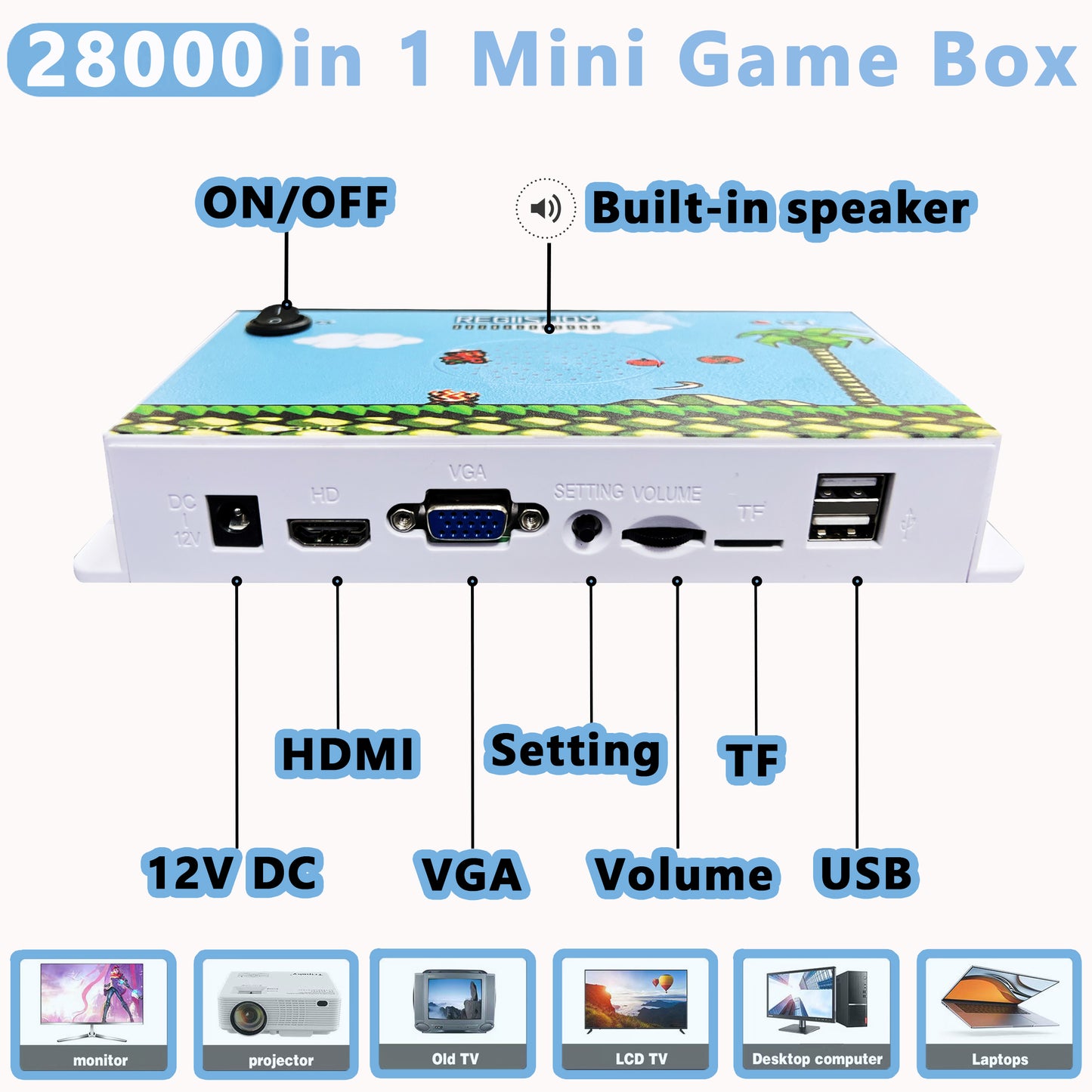 RegiisJoy 28000 in 1 Pandora Game Box 50S Mini Arcade Stick VGC-AVI